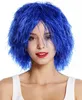 A woman wearing a white tank top and a vibrant blue wig. Produktbild-Vorschau