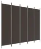 vidaXL Set da 5 pannelli divisori Braun 250x200 cm in Anteprima dell’immagine prodotto 1