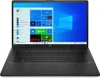 A black HP laptop is shown from a front-facing angle, open and displaying the Windows 11 operating system on its screen. The keyboard and trackpad are also visible. Produktbild-Vorschau
