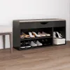 vidaXL Lavice na boty s polštářem šedá 104x30x49 cm Dřevěný Náhled obrázku produktu 2