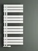 A white radiator against a gray wall. Produktbild-Vorschau