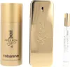 A set of Paco Rabanne 1 Million fragrance products, including a deodorant spray, a large EDT bottle, and a small EDT travel spray, all displayed against a white background. Produktbild-Vorschau