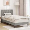 vidaXL Rám postele s čelem Světle šedá 80 x 200 cm Samet Náhled obrázku produktu 2