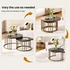 CLIPOP : Lot de 2 tables basses rondes imitation marbre, Voir les images du produit 3