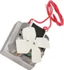 A close-up view of a motor with a fan and red wires. Voir les images du produit