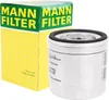 A product shot of a MANN oil filter and its packaging. Podgląd zdjęcia produktu