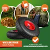 Collage showing wheels used for gardening, moving, and hiking. Produktbild-Vorschau