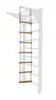 A wooden ladder hanging from a support, casting a shadow. Produktbild-Vorschau