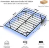 Pływające łóżko 140x200 czarne, metalowe łóżko z diodami Podgląd zdjęcia produktu 6