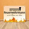 Blechschild - Comic_Hier wohnt ein Feuerwehrmann… Schild Produktbild-Vorschau 4