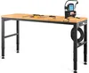 A workbench with tools and a testing device on it, set against a white background. Voir les images du produit
