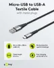 goobay Micro USB naar USB-A stoffenkabel met metalen Productafbeelding-voorbeeld 3