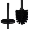 A black toilet brush set with a holder and brush. Anteprima dell’immagine prodotto