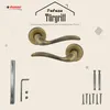 A product image showcasing door handles and related hardware, with text and branding. Produktbild-Vorschau
