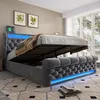 Polsterbett Doppelbett 160x200cm, mit LED-Leuchten Produktbild-Vorschau 10