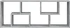 A gray wooden wall shelf with multiple compartments. Produktbild-Vorschau
