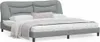 Design Bettgestell mit Kopfteil Hellgrau 200x200 cm Stoff, Produktbild-Vorschau 1