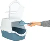 TRIXIE Katzentoilette Vico Open Top, mit Haube - blau/weiß Produktbild-Vorschau 4