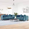 vidaXL 2-tlg. Sofagarnitur mit Kissen Blau Samt Produktbild-Vorschau 2