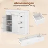 Mobiletto da bagno COSTWAY, in legno, con 4 cassetti e 2 Anteprima dell’immagine prodotto 3