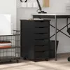 vidaXL Szafka na kółkach z szufladami MOSS czarna lite Podgląd zdjęcia produktu 1