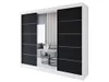 Easy4You R6 250 cm Weiß/Schwarz Schiebetüren Kleiderschrank Produktbild-Vorschau 2