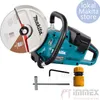 A cordless cut-off saw with accessories on a white background. Voir les images du produit