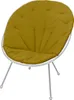 A single accent chair with a yellow cushion and silver legs, presented on a white background. Produktbild-Vorschau