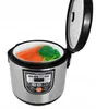 An open electric multi-cooker with a piece of salmon and broccoli inside. Produktbild-Vorschau