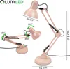 LUMILED lampa biurkowa pudrowy róż metal gniazdo E27 Podgląd zdjęcia produktu 8