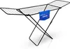 A black foldable drying rack with a blue tag indicating 'Made in Europe'. Produktbild-Vorschau