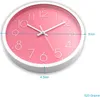 Intirilife Wanduhr in Weiß - Pink mit 30,5 cm Durchmesser - Produktbild-Vorschau 2