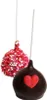 Two cake pops on sticks, one decorated with heart-shaped sprinkles and the other with a red heart. Produktbild-Vorschau
