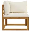 vidaXL 3-Sitzer-Gartensofa mit Auflage Creme Akazie Produktbild-Vorschau 17