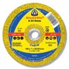A close-up, centered shot of a yellow and blue grinding disc with text and symbols on it. Produktbild-Vorschau