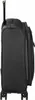 A side view of a black rolling suitcase against a white background. Produktbild-Vorschau