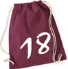 Huuraa Turnbeutel 18 Geburtstag 12 Liter Burgundy Baumwolle Produktbild-Vorschau 1