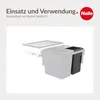A diagram of a kitchen bin insert with two compartments. Produktbild-Vorschau