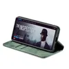 A green flip cover case for a Samsung Galaxy A41 phone, shown displaying a movie on its screen. Produktbild-Vorschau