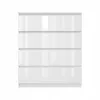 A white, four-drawer dresser against a white background. Produktbild-Vorschau