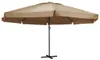 vidaXL Sonnenschirm mit Aluminium-Mast 600 cm Taupe Produktbild-Vorschau 6