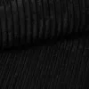 A close-up view of black corduroy fabric, showing the texture and ribbed pattern. Voir les images du produit