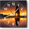 Wanduhr - Quadrat - Glasuhr - Meer Felsen Wasser - 40x40cm Produktbild-Vorschau 1