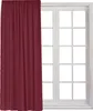 A burgundy curtain is shown partially covering a white-paned window. Produktbild-Vorschau