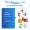 A graphic with text listing uses for zip bags, alongside images of various items stored in zip bags. Produktbild-Vorschau