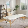 Mondeer 2 Zonen Massageliege mit Holzfüßen Mobile Produktbild-Vorschau 2