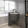 40 cm Anthrazit Matt Badmöbel Set Eckwaschtisch mit Produktbild-Vorschau 4