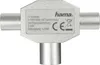 A silver-colored TV splitter with a label showing product information and logos. Voir les images du produit