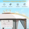 A close-up view of a gazebo roof with diagrams and text highlighting its features. Náhled obrázku produktu