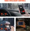 Collage of images showing different control methods for a diesel heater: Bluetooth control via smartphone, remote control, and a display screen. Náhled obrázku produktu